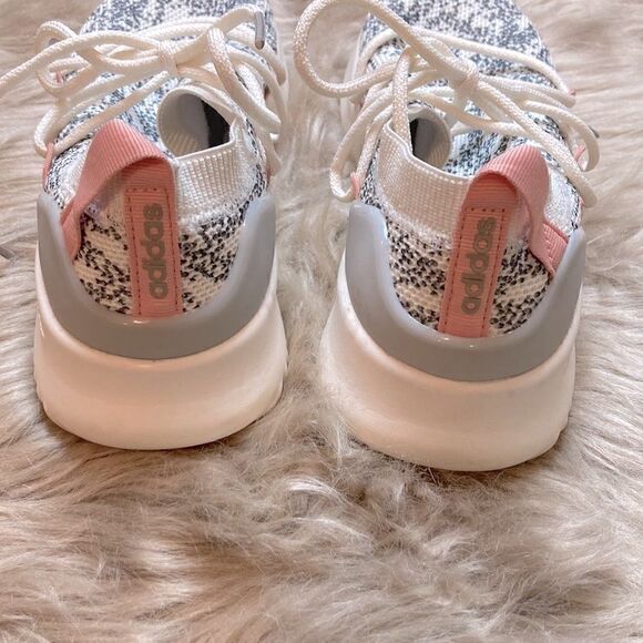 Adidas Ultimamotion Cloudfoam Sock Lace-up Sneaker Athletic Walking Gray Pink - Picture 4 of 16